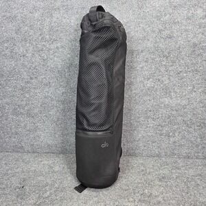 Alo Unisex Adults Black Zipped Pockets Adjustable Shoulder Strap Yoga Mat Bag